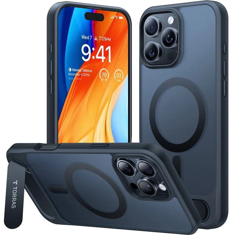 TORRAS For iPhone 16 Pro Max Case Kickstand TPU+PC Phone Cover Compatible with MagSafe