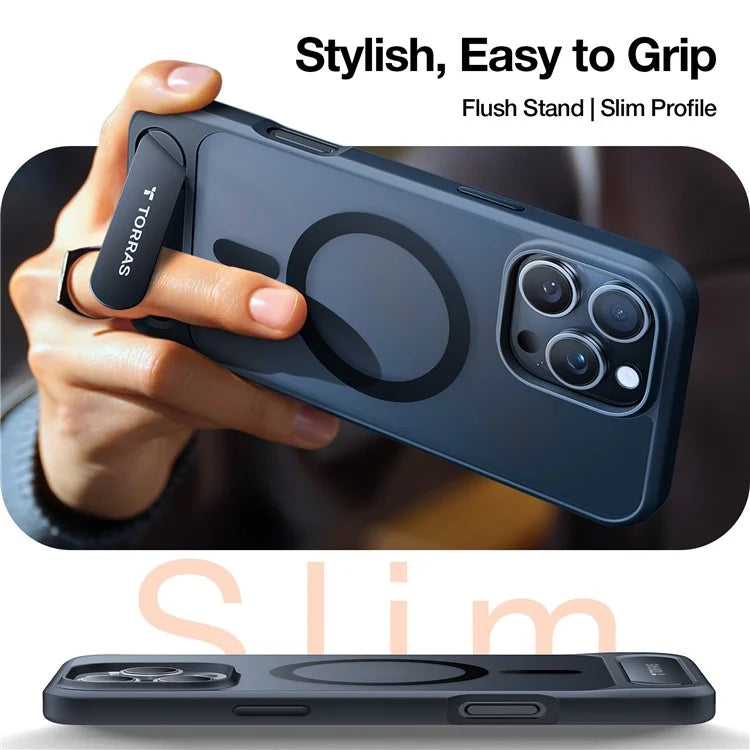 TORRAS For iPhone 16 Pro Max Case Kickstand TPU+PC Phone Cover Compatible with MagSafe