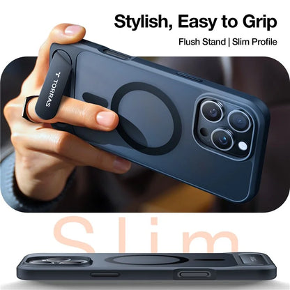 TORRAS For iPhone 16 Pro Max Case Kickstand TPU+PC Phone Cover Compatible with MagSafe