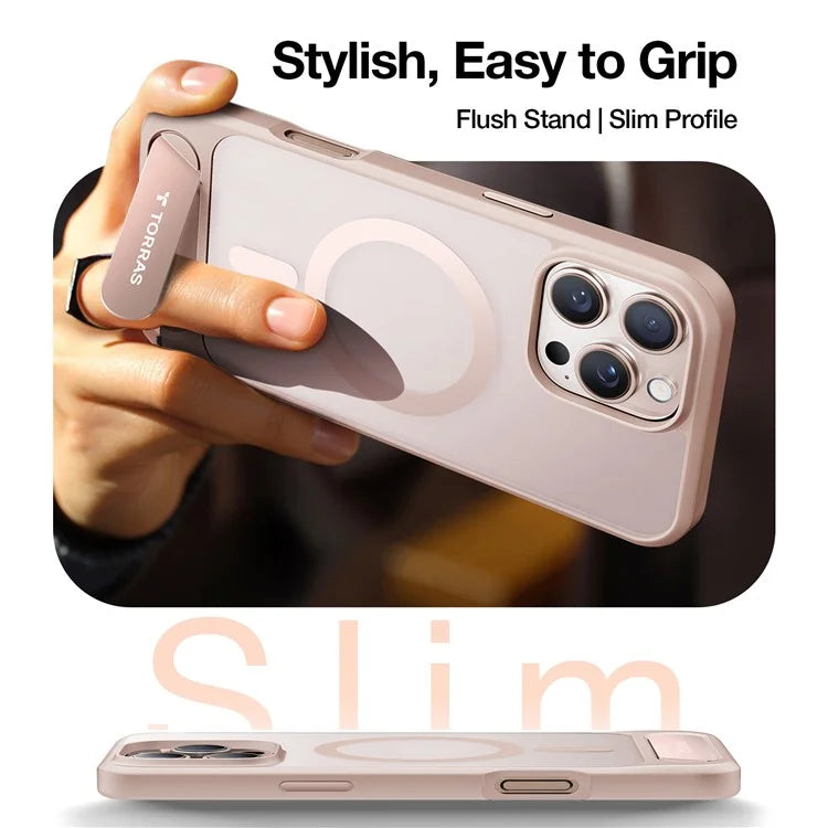 TORRAS For iPhone 16 Pro Max Case Kickstand TPU+PC Phone Cover Compatible with MagSafe