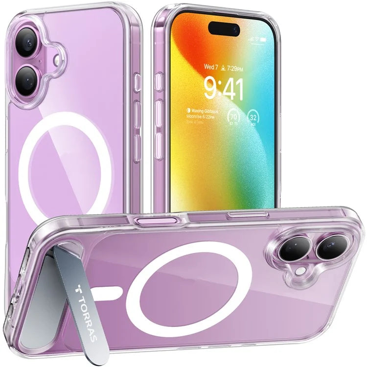 TORRAS For iPhone 16 Plus Case Kickstand TPU+PC Phone Cover Compatible with MagSafe