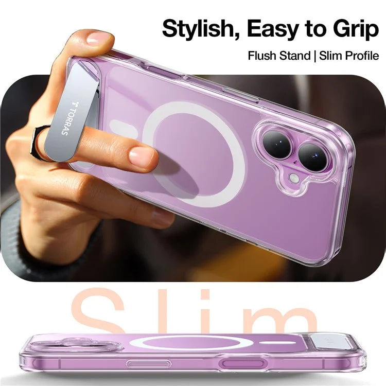 TORRAS For iPhone 16 Plus Case Kickstand TPU+PC Phone Cover Compatible with MagSafe