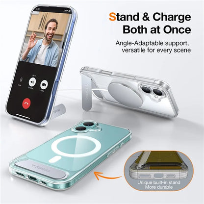 TORRAS For iPhone 16 Plus Case Kickstand TPU+PC Phone Cover Compatible with MagSafe