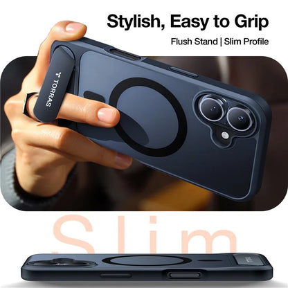 TORRAS For iPhone 16 Plus Case Kickstand TPU+PC Phone Cover Compatible with MagSafe