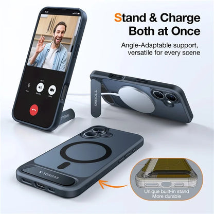 TORRAS For iPhone 16 Plus Case Kickstand TPU+PC Phone Cover Compatible with MagSafe