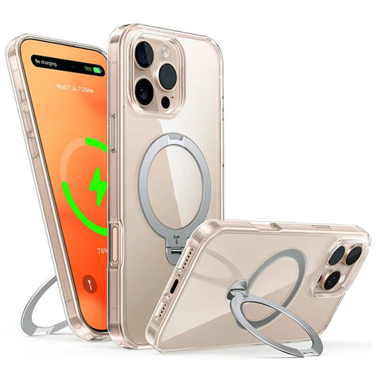 TORRAS For iPhone 16 Pro Case Compatible with MagSafe Rotating Kickstand PC+TPU Phone Cover
