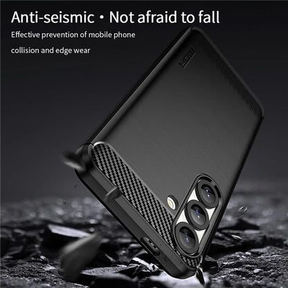 MOFI JK TPU Series-1 For Samsung Galaxy S25 Case Carbon Fiber Texture TPU Soft Phone Cover