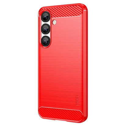 MOFI JK TPU Series-1 For Samsung Galaxy S25 Case Carbon Fiber Texture TPU Soft Phone Cover