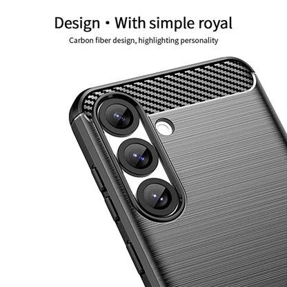 MOFI JK TPU Series-1 For Samsung Galaxy S25 Case Carbon Fiber Texture TPU Soft Phone Cover