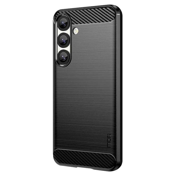 MOFI JK TPU Series-1 For Samsung Galaxy S25 Case Carbon Fiber Texture TPU Soft Phone Cover