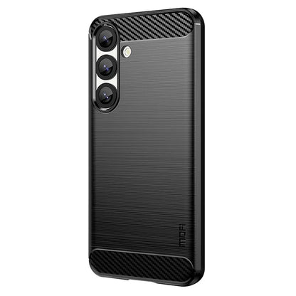 MOFI JK TPU Series-1 For Samsung Galaxy S25 Case Carbon Fiber Texture TPU Soft Phone Cover