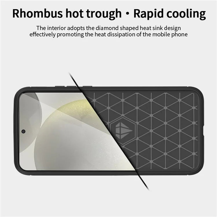 MOFI JK TPU Series-1 For Samsung Galaxy S25 Case Carbon Fiber Texture TPU Soft Phone Cover