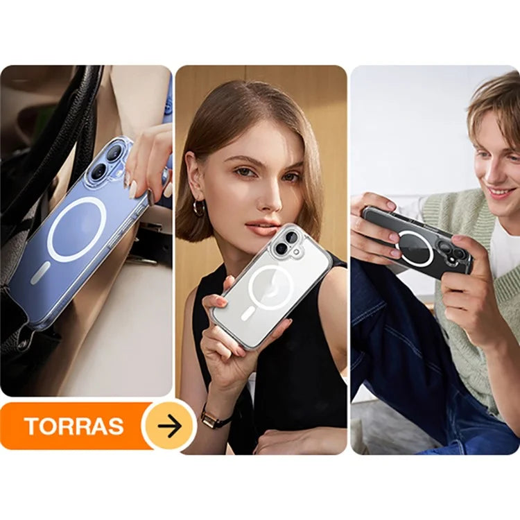 TORRAS For iPhone 16 Case Compatible with MagSafe TPU Phone Cover - Transparent