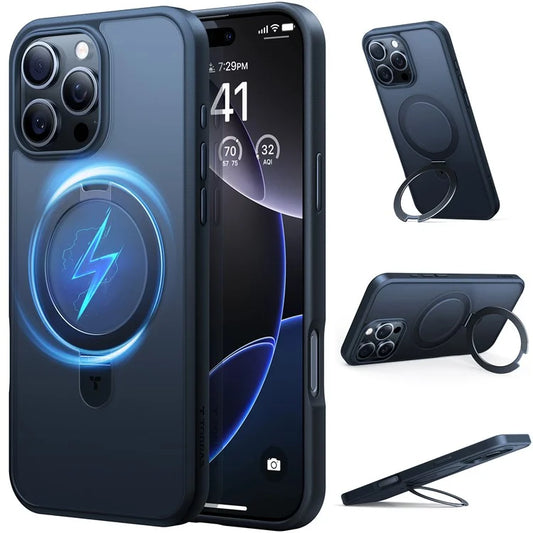 TORRAS Guardian Ostand Series for iPhone 16 Pro Case Compatible with MagSafe Kickstand TPU+PC Phone Cover