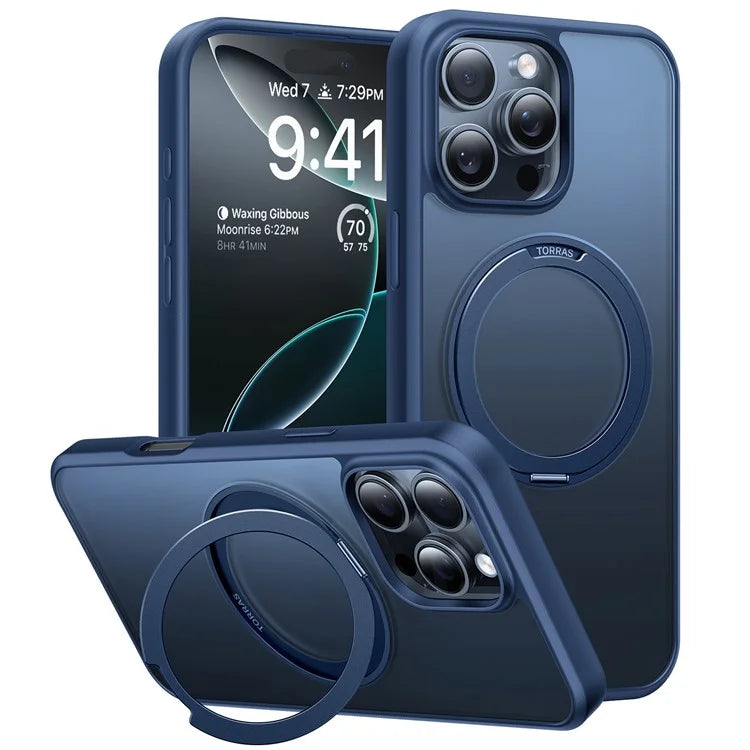 TORRAS Ostand R Series for iPhone 16 Pro Max Case Rotating Kickstand TPU+PC Phone Cover Compatible with MagSafe