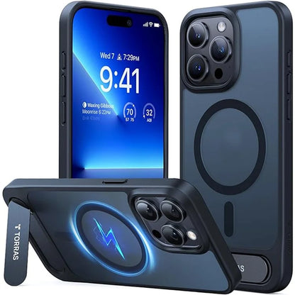 TORRAS For iPhone 15 Pro Max Case Kickstand TPU+PC Phone Cover Compatible with MagSafe