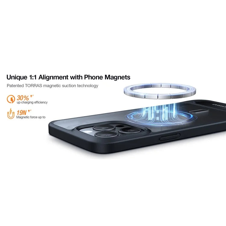 TORRAS For iPhone 15 Pro Max Case Kickstand TPU+PC Phone Cover Compatible with MagSafe