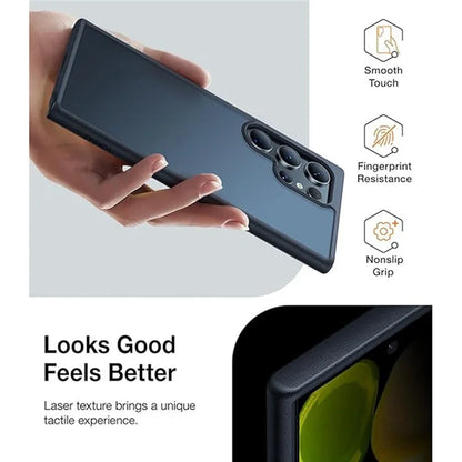 TORRAS For Samsung Galaxy S24 Ultra Case Matte Texture PC+TPU Slim Phone Cover - Black