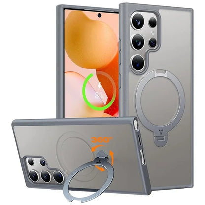 TORRAS For Samsung Galaxy S24 Ultra Case Compatible with MagSafe Rotating Kickstand PC+TPU Phone Cover