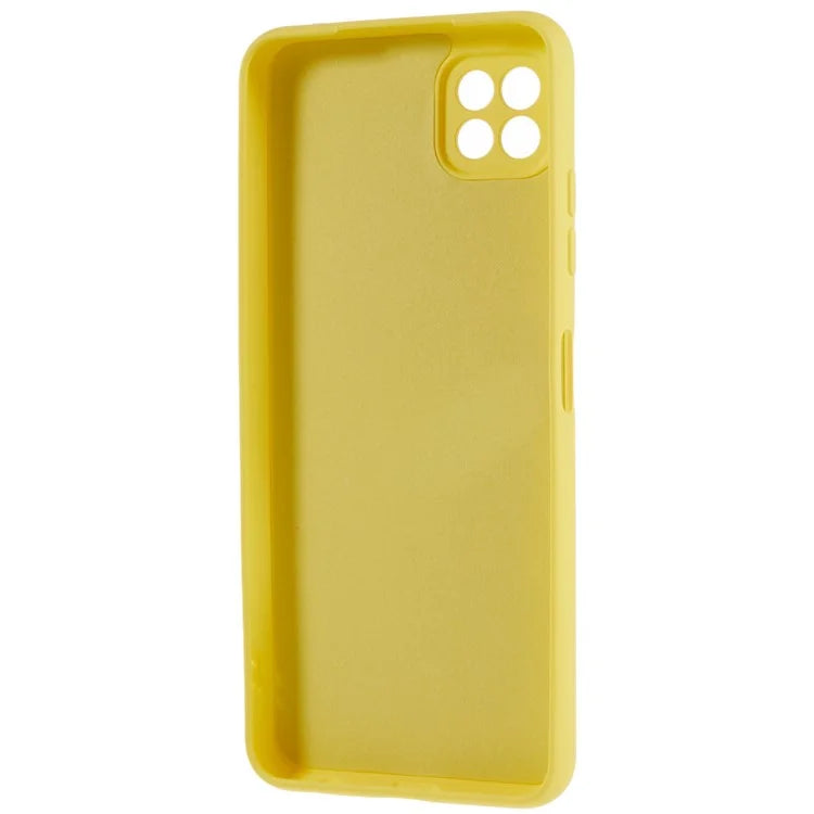 For Samsung Galaxy A22 5G (EU Version) Flexible TPU Anti-Scratch Phone Case Liquid Silicone Texture 2.0mm Thick Camera Protection Back Cover