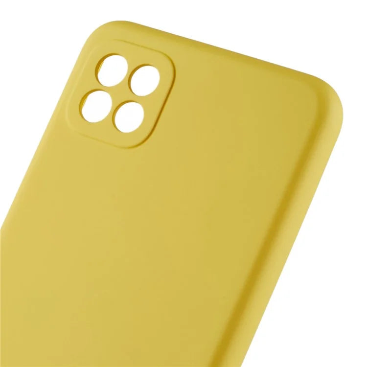 For Samsung Galaxy A22 5G (EU Version) Flexible TPU Anti-Scratch Phone Case Liquid Silicone Texture 2.0mm Thick Camera Protection Back Cover