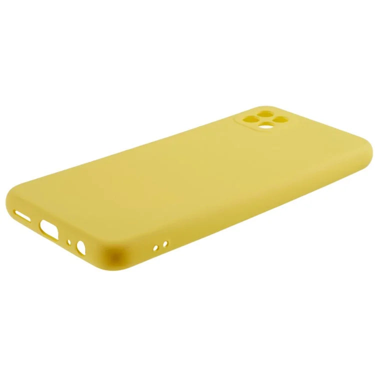 For Samsung Galaxy A22 5G (EU Version) Flexible TPU Anti-Scratch Phone Case Liquid Silicone Texture 2.0mm Thick Camera Protection Back Cover