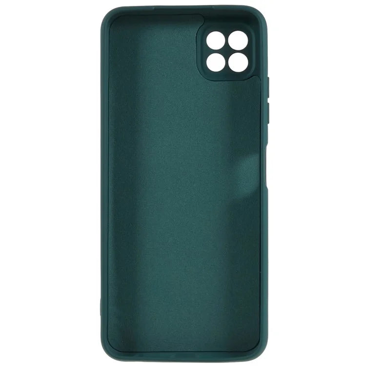 For Samsung Galaxy A22 5G (EU Version) Flexible TPU Anti-Scratch Phone Case Liquid Silicone Texture 2.0mm Thick Camera Protection Back Cover