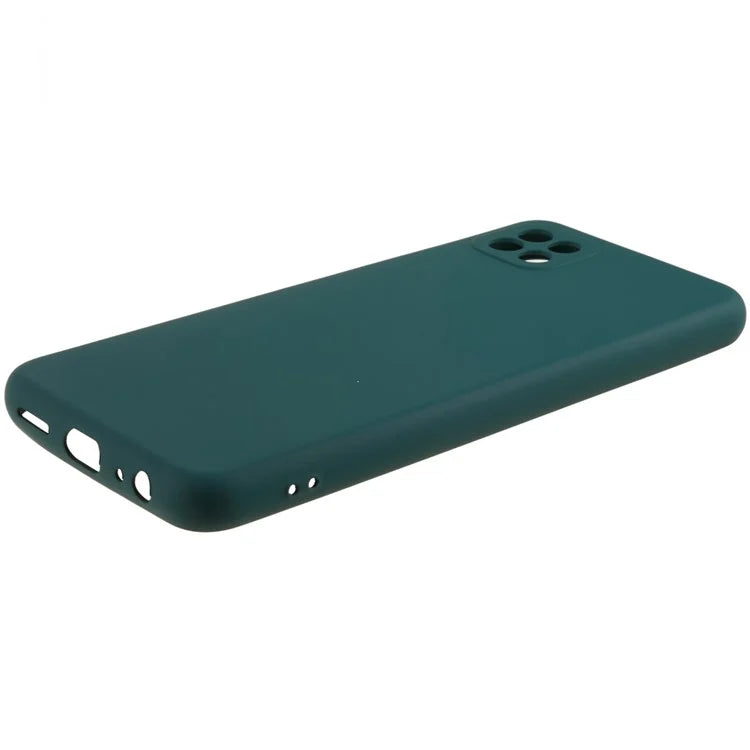 For Samsung Galaxy A22 5G (EU Version) Flexible TPU Anti-Scratch Phone Case Liquid Silicone Texture 2.0mm Thick Camera Protection Back Cover