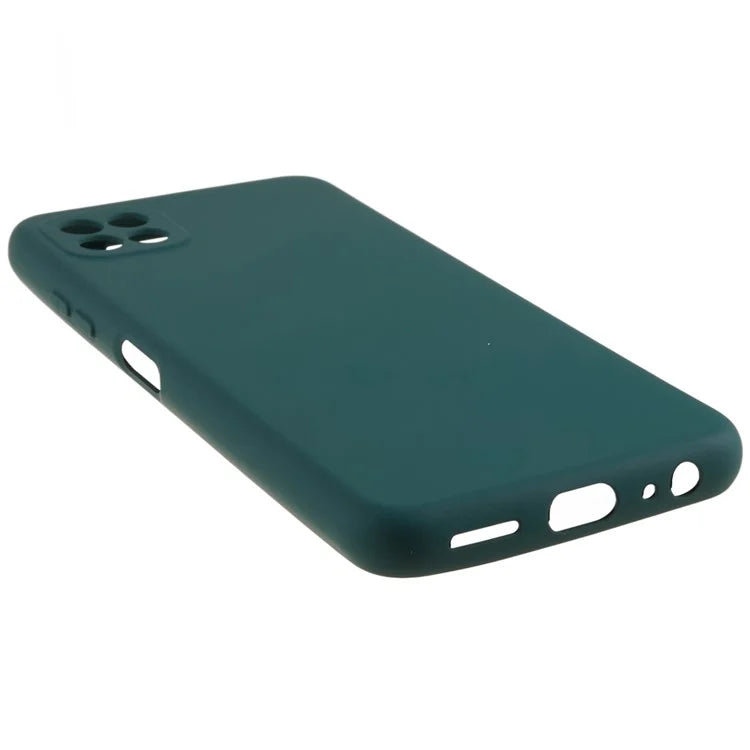For Samsung Galaxy A22 5G (EU Version) Flexible TPU Anti-Scratch Phone Case Liquid Silicone Texture 2.0mm Thick Camera Protection Back Cover