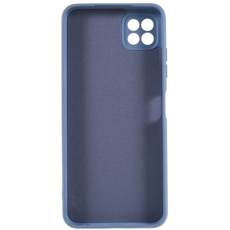 For Samsung Galaxy A22 5G (EU Version) Flexible TPU Anti-Scratch Phone Case Liquid Silicone Texture 2.0mm Thick Camera Protection Back Cover