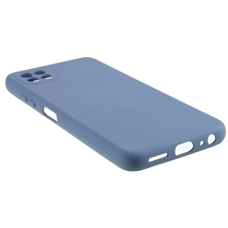 For Samsung Galaxy A22 5G (EU Version) Flexible TPU Anti-Scratch Phone Case Liquid Silicone Texture 2.0mm Thick Camera Protection Back Cover