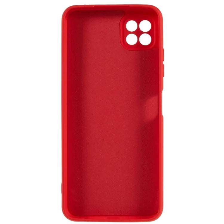 For Samsung Galaxy A22 5G (EU Version) Flexible TPU Anti-Scratch Phone Case Liquid Silicone Texture 2.0mm Thick Camera Protection Back Cover