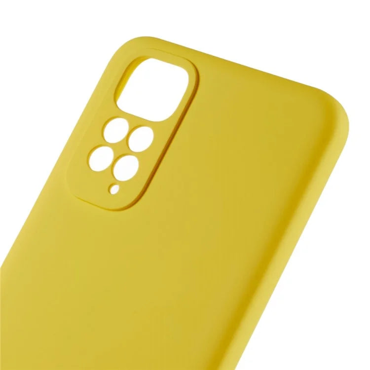 For Xiaomi Redmi Note 11S 4G Liquid Silicone Texture Feeling Phone Anti-drop Cover 2.0mm Thick Arc Edge TPU Case