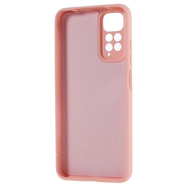 For Xiaomi Redmi Note 11S 4G Liquid Silicone Texture Feeling Phone Anti-drop Cover 2.0mm Thick Arc Edge TPU Case
