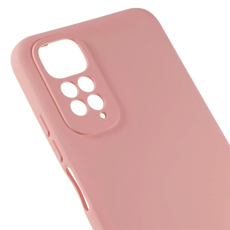 For Xiaomi Redmi Note 11S 4G Liquid Silicone Texture Feeling Phone Anti-drop Cover 2.0mm Thick Arc Edge TPU Case