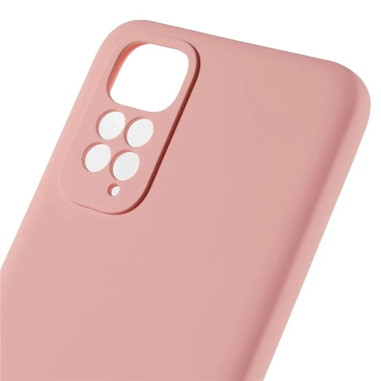 For Xiaomi Redmi Note 11S 4G Liquid Silicone Texture Feeling Phone Anti-drop Cover 2.0mm Thick Arc Edge TPU Case