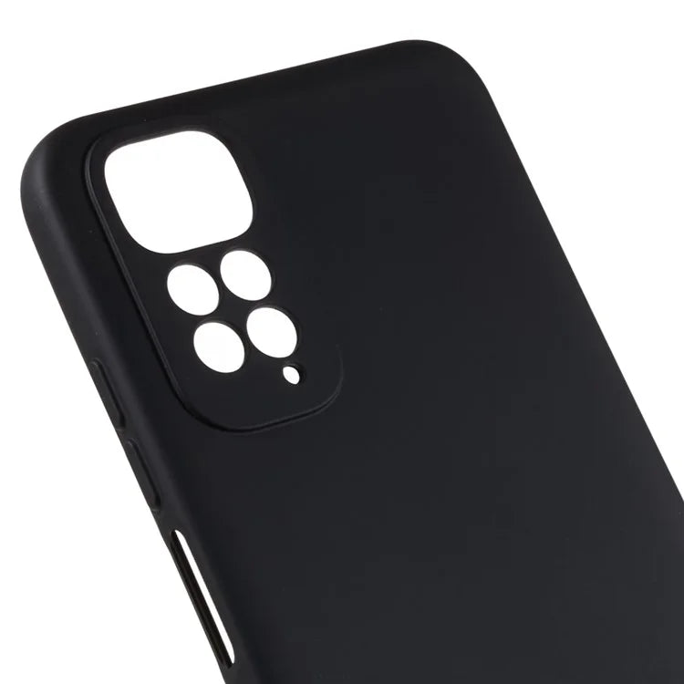 For Xiaomi Redmi Note 11S 4G Liquid Silicone Texture Feeling Phone Anti-drop Cover 2.0mm Thick Arc Edge TPU Case