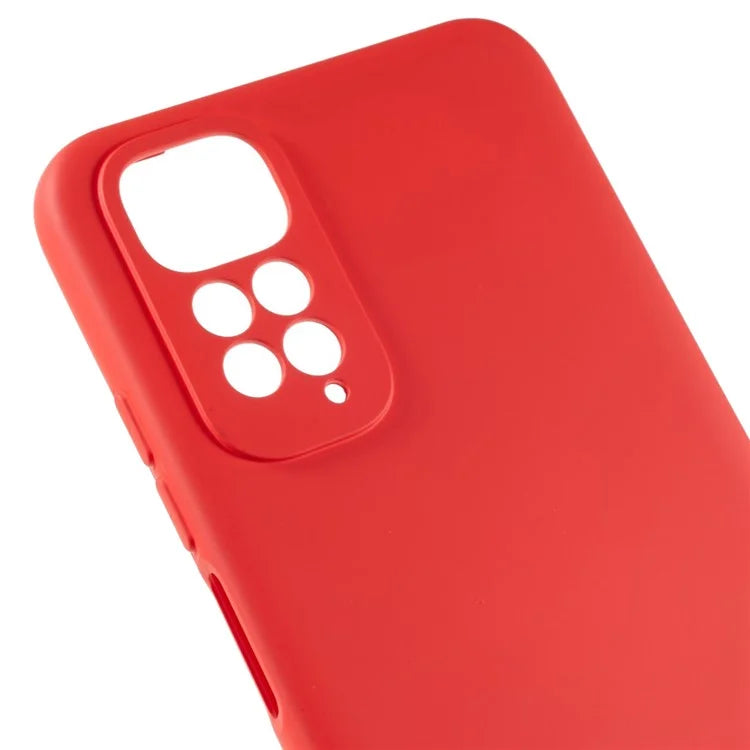 For Xiaomi Redmi Note 11S 4G Liquid Silicone Texture Feeling Phone Anti-drop Cover 2.0mm Thick Arc Edge TPU Case