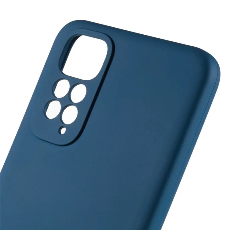 For Xiaomi Redmi Note 11S 4G Liquid Silicone Texture Feeling Phone Anti-drop Cover 2.0mm Thick Arc Edge TPU Case