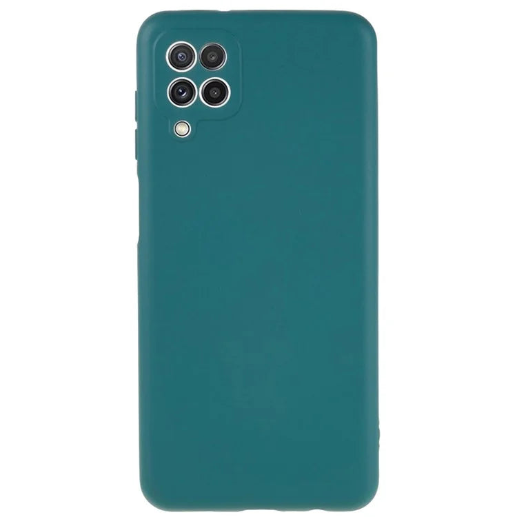 For Samsung Galaxy A12 / M12 / A12 Nacho 4G Liquid Silicone Texture Cellphone Drop-proof Cover 2.0mm Thick Arc Edge TPU Case