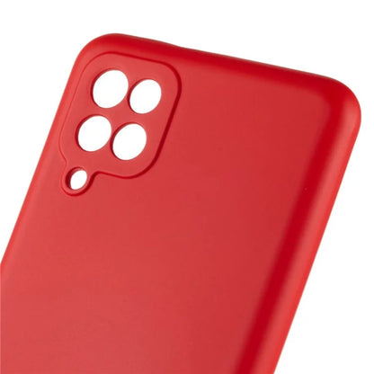 For Samsung Galaxy A12 / M12 / A12 Nacho 4G Liquid Silicone Texture Cellphone Drop-proof Cover 2.0mm Thick Arc Edge TPU Case