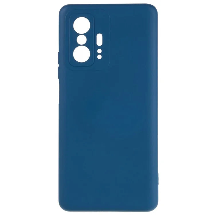 For Xiaomi 11T 5G / 11T Pro 5G Solid Color Liquid Silicone Texture Phone Cover 2.0mm Thick Arc Edge TPU Anti-scratch Case