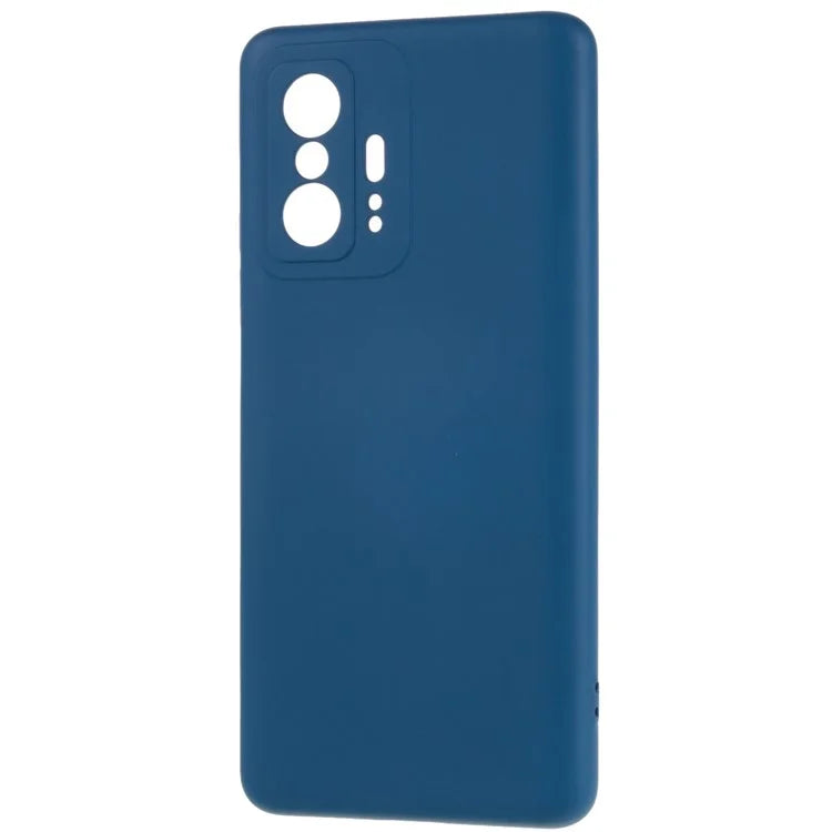 For Xiaomi 11T 5G / 11T Pro 5G Solid Color Liquid Silicone Texture Phone Cover 2.0mm Thick Arc Edge TPU Anti-scratch Case