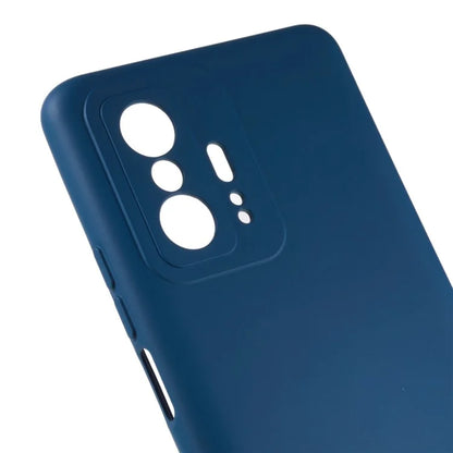 For Xiaomi 11T 5G / 11T Pro 5G Solid Color Liquid Silicone Texture Phone Cover 2.0mm Thick Arc Edge TPU Anti-scratch Case