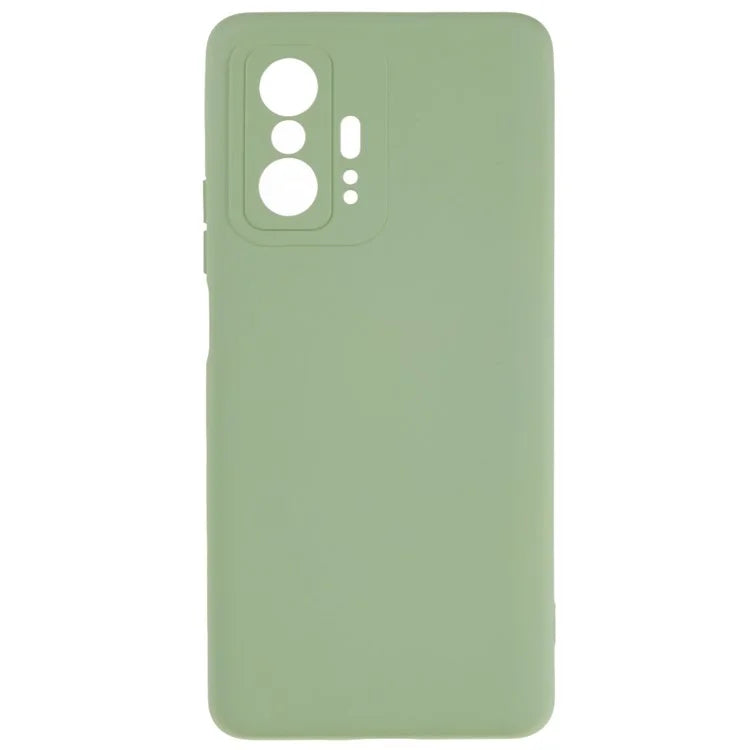 For Xiaomi 11T 5G / 11T Pro 5G Solid Color Liquid Silicone Texture Phone Cover 2.0mm Thick Arc Edge TPU Anti-scratch Case