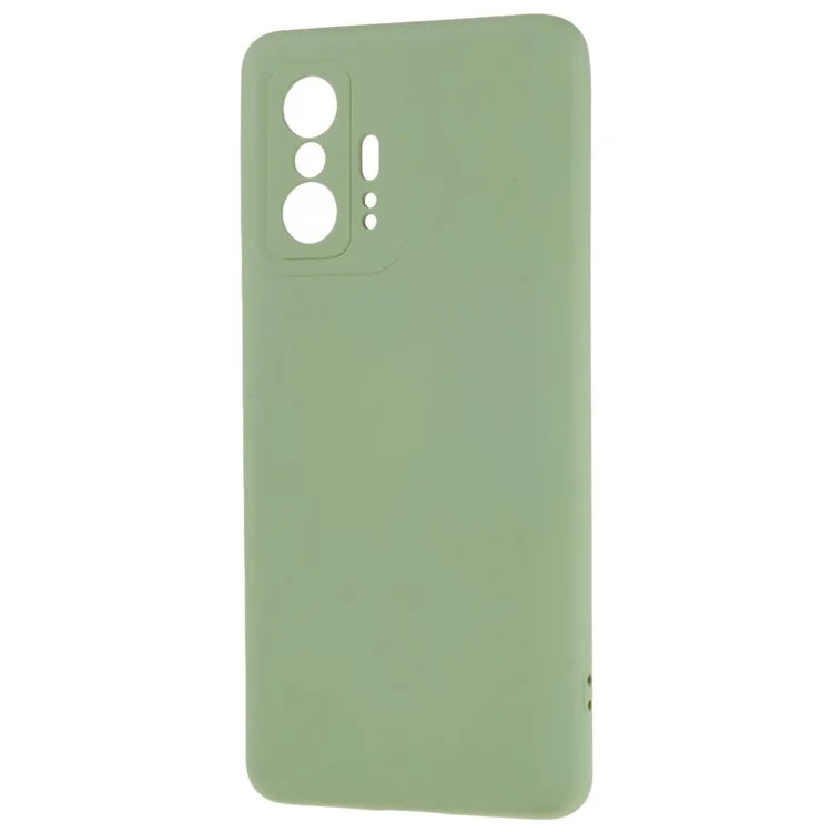 For Xiaomi 11T 5G / 11T Pro 5G Solid Color Liquid Silicone Texture Phone Cover 2.0mm Thick Arc Edge TPU Anti-scratch Case