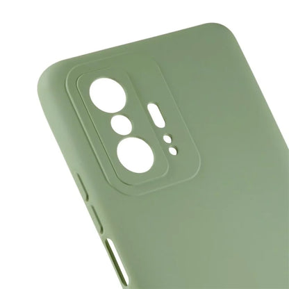 For Xiaomi 11T 5G / 11T Pro 5G Solid Color Liquid Silicone Texture Phone Cover 2.0mm Thick Arc Edge TPU Anti-scratch Case