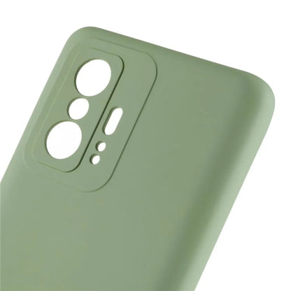 For Xiaomi 11T 5G / 11T Pro 5G Solid Color Liquid Silicone Texture Phone Cover 2.0mm Thick Arc Edge TPU Anti-scratch Case