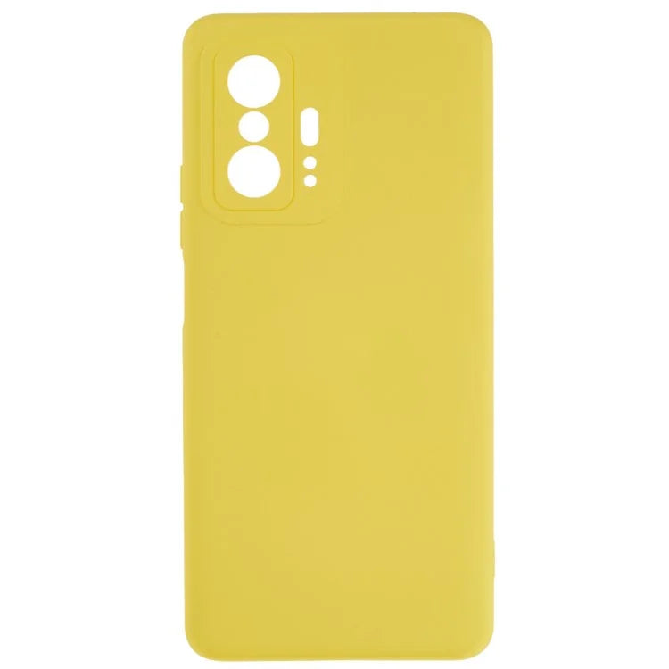 For Xiaomi 11T 5G / 11T Pro 5G Solid Color Liquid Silicone Texture Phone Cover 2.0mm Thick Arc Edge TPU Anti-scratch Case