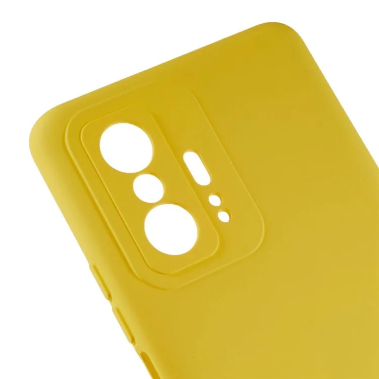 For Xiaomi 11T 5G / 11T Pro 5G Solid Color Liquid Silicone Texture Phone Cover 2.0mm Thick Arc Edge TPU Anti-scratch Case
